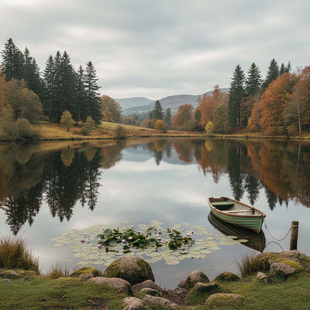 The tranquil Moss Eccles Tarn, a favourite spot of Beatrix Potter