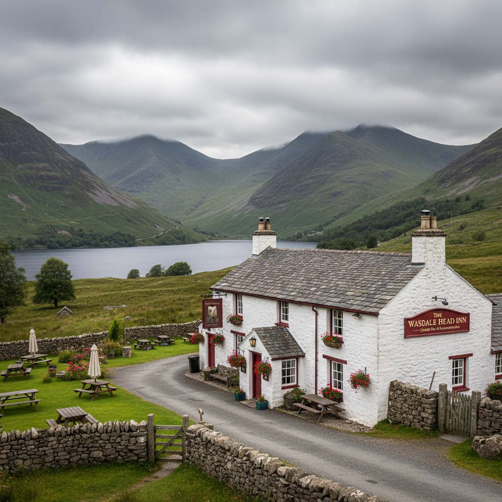 The beer garden at the Wasdale Head Inn