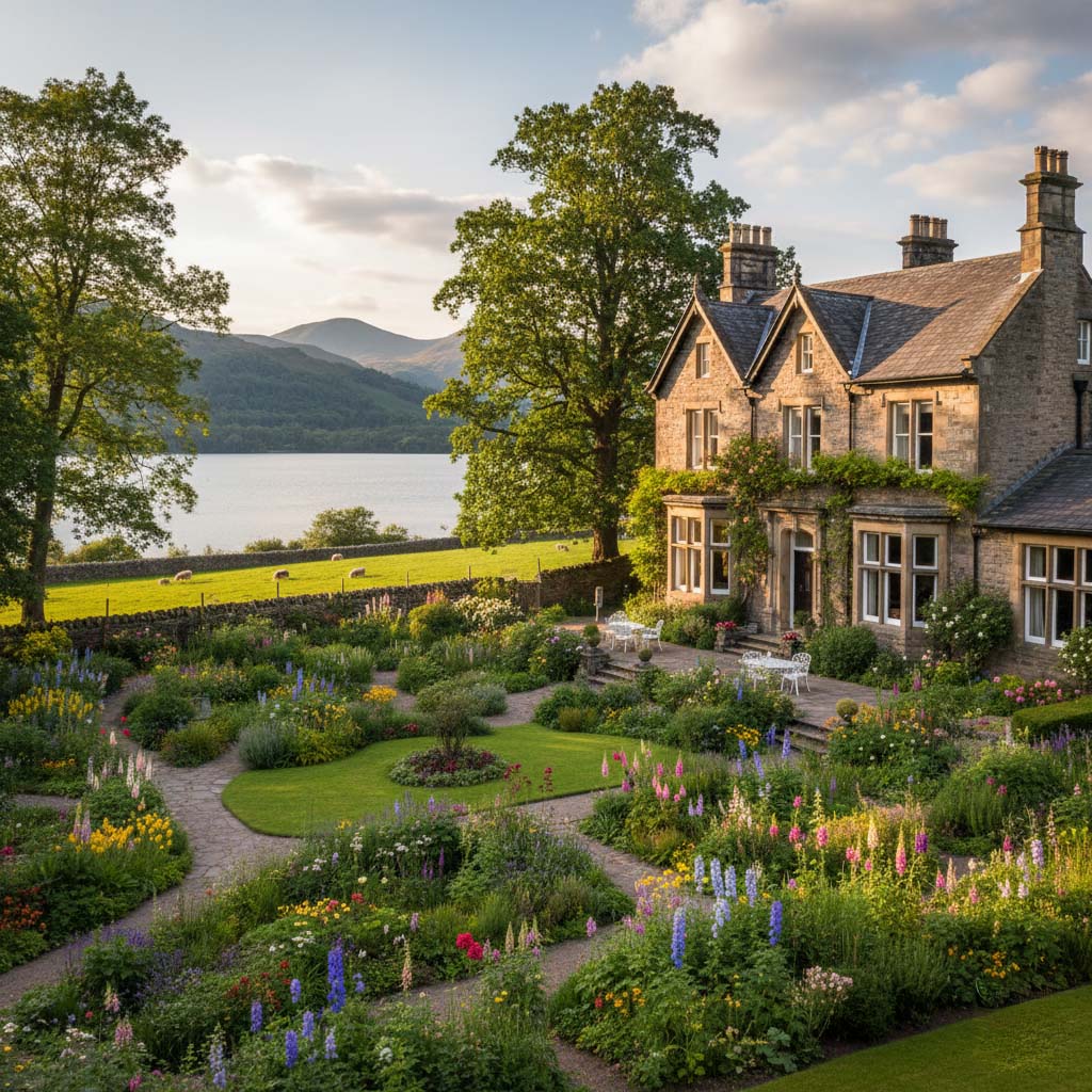 A beautiful guesthouse with a garden near Derwent Water