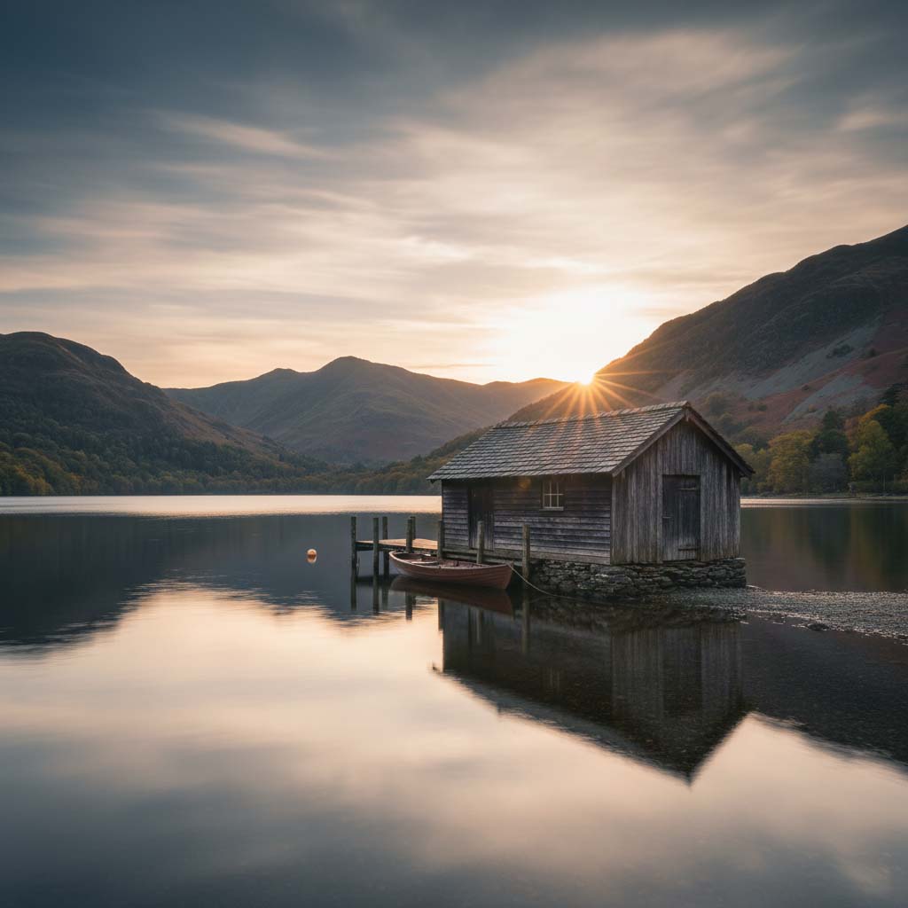 A lakeside boathouse on Ullswater