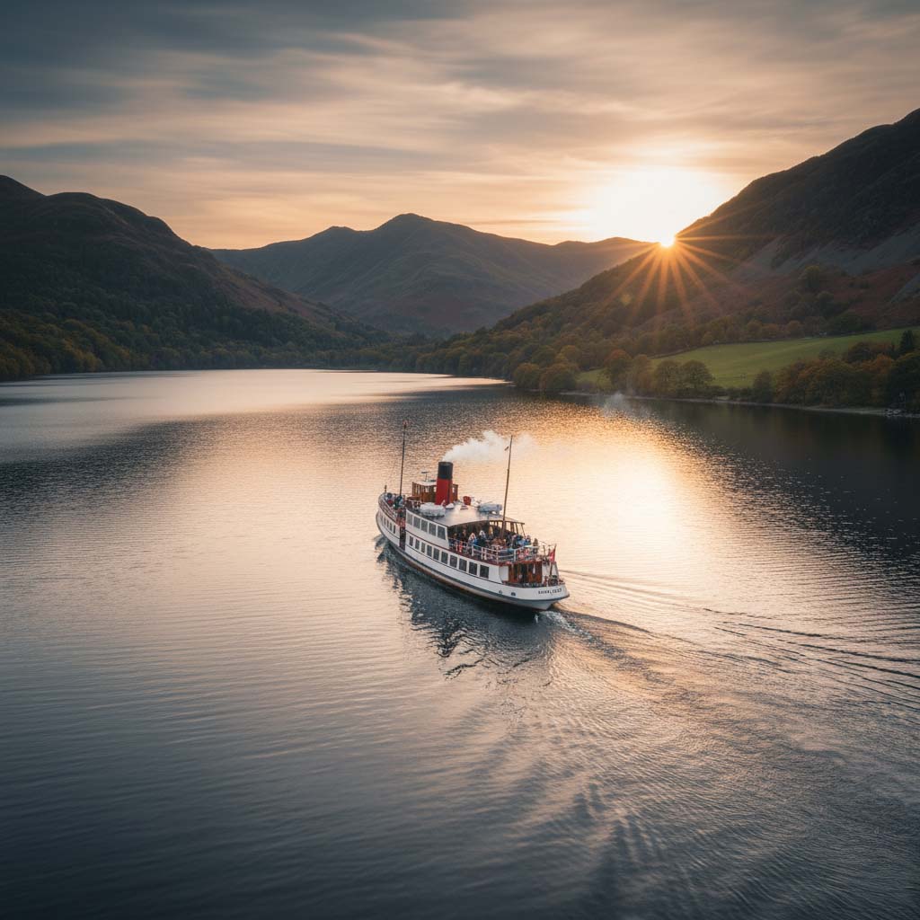 An Ullswater Steamer crossing the lake