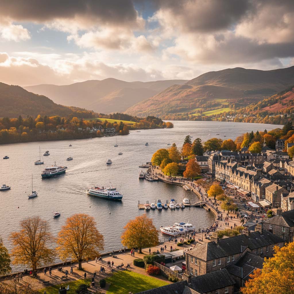 A scenic view of Bowness-on-Windermere