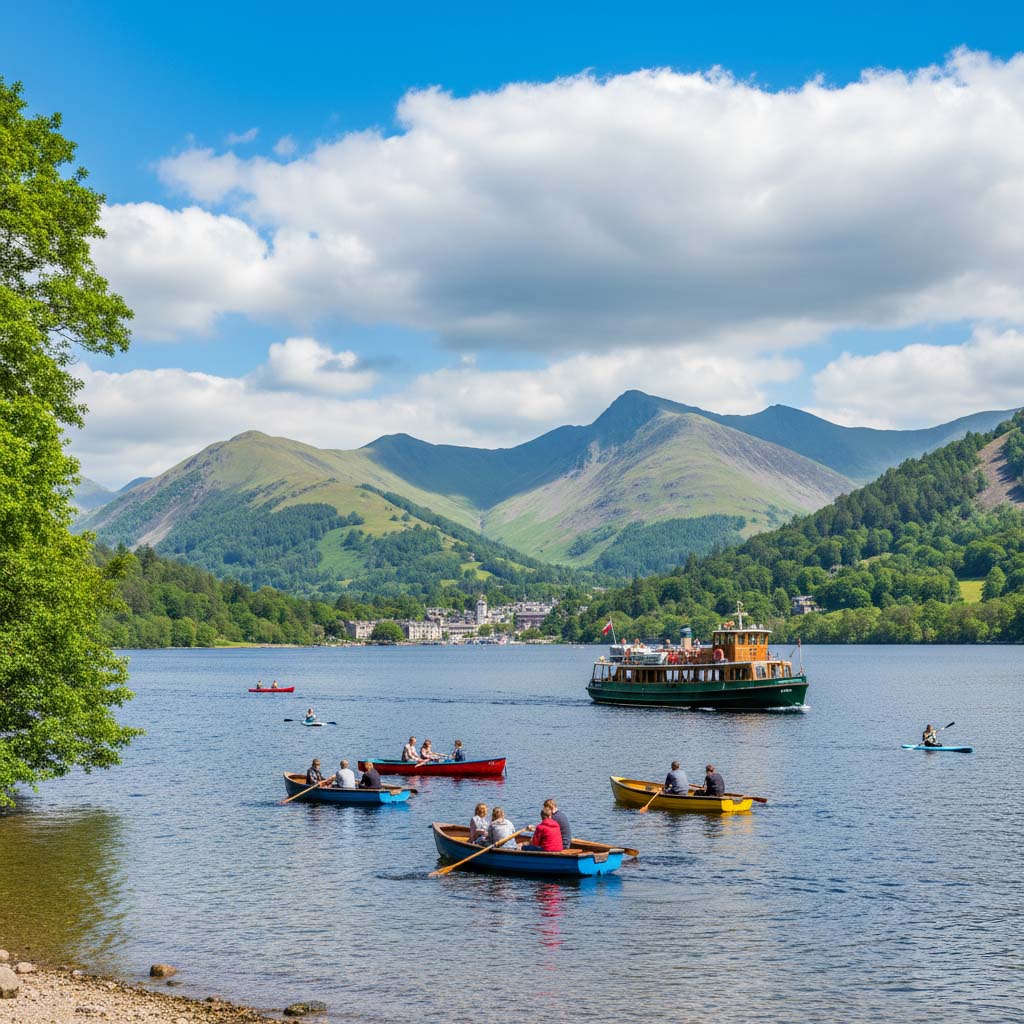 A hiker overlooking Keswick and Derwentwater
