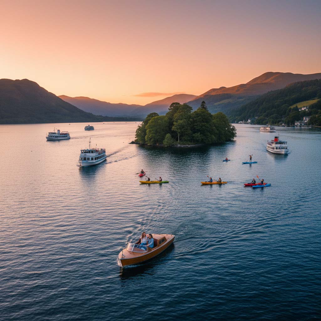 Boats at the pier in Bowness-on-Windermere